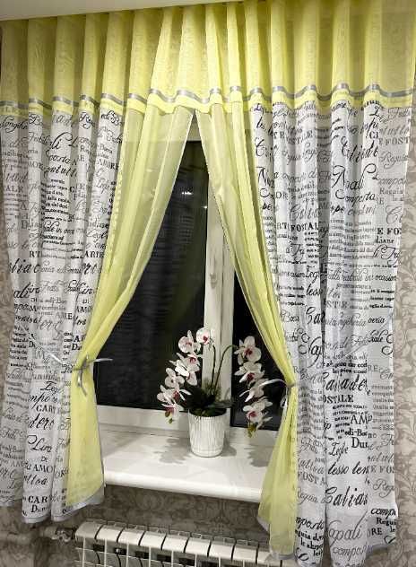 коротка тюль штори арка на кухонне віконце готові комплекти