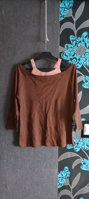 Bluzka brązowa rękaw 3/4  ClockHouse