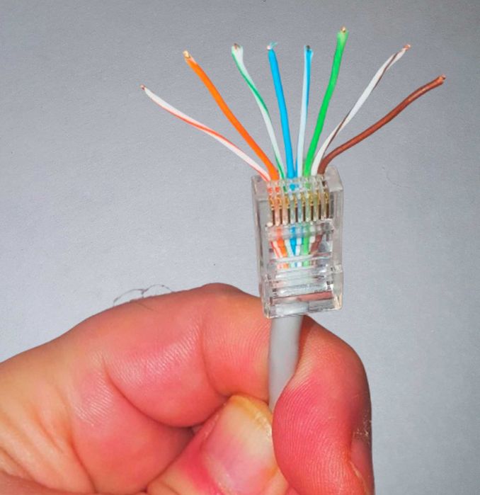 Коннектор RJ45 позолочені контакти (прохідний конектор UTP)