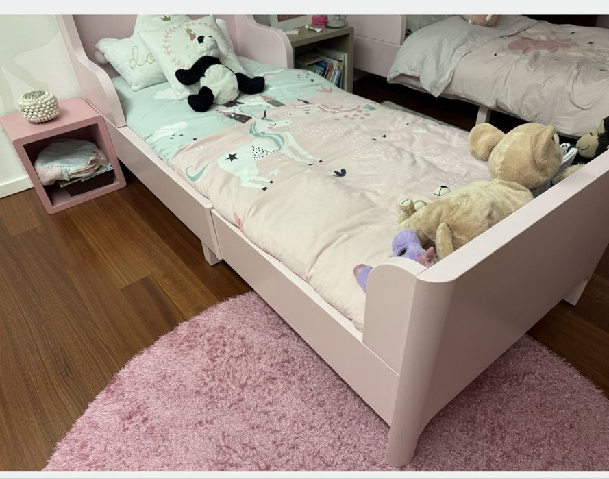 Cama menina IKEA  BUSUNGE cor de rosa (faço entrega)