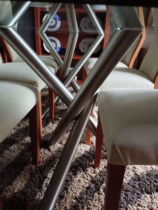 Conjunto de Mesa de Jantar com 6 Cadeiras