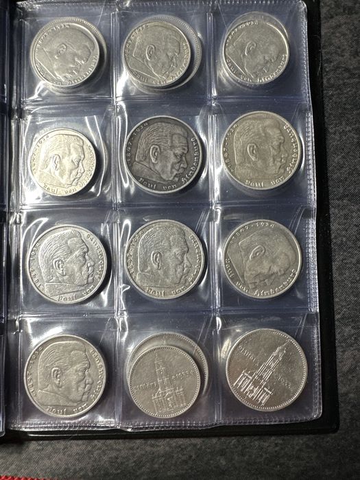 Набір срібних монет рсфср , ссср , 3рейх , польща та америка