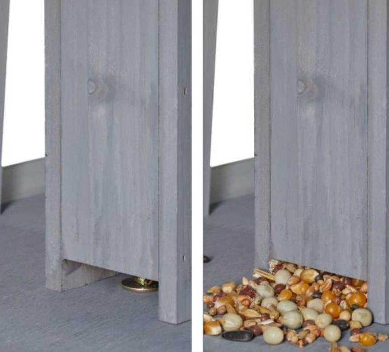 Relaxdays Piękny Karmnik dla ptaków z podstawką z Drewna Jodłowego