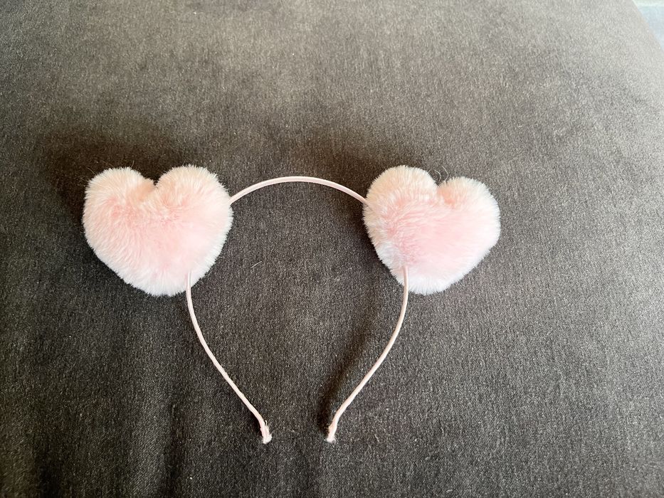 Opaska , serduszka , różowa