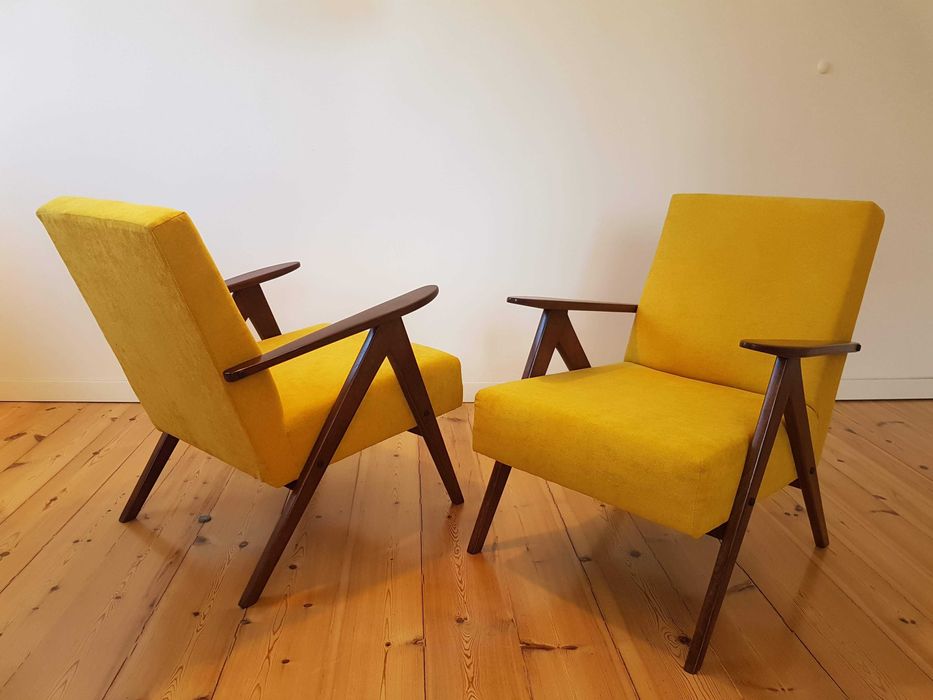 Fotel PRL model B – 310 VAR lata 70 vintage loft nie Chierowski