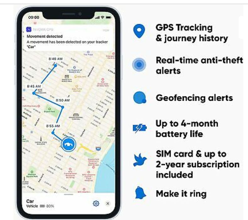 Invoxia GPS Tracker for Vehicle Car Motorcycle Senior 4g & 5g Lte-m