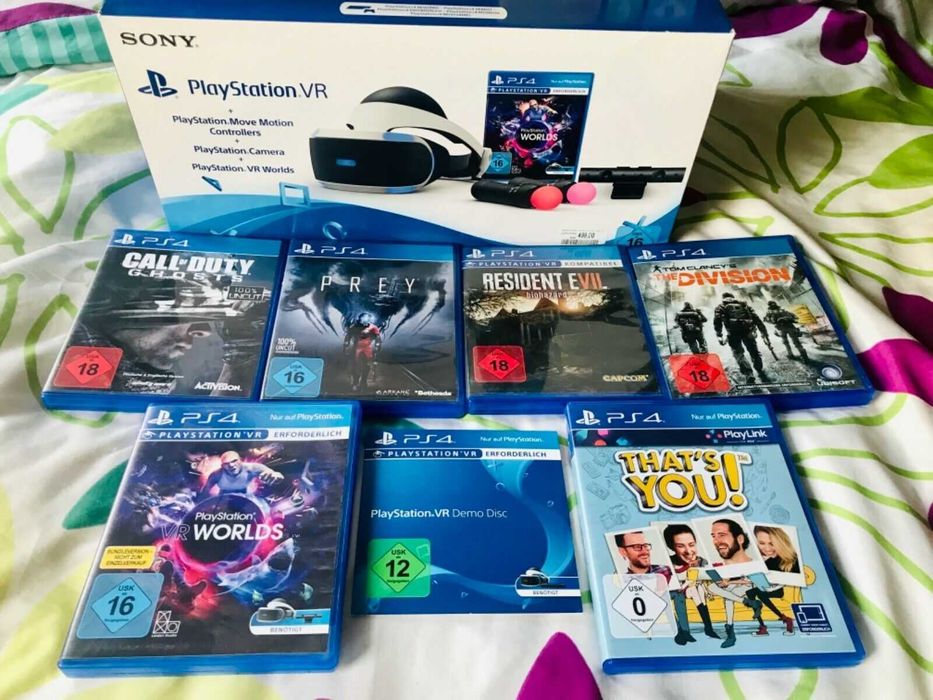 PS4 VR + camara+ controlos move+ 7 jogos
