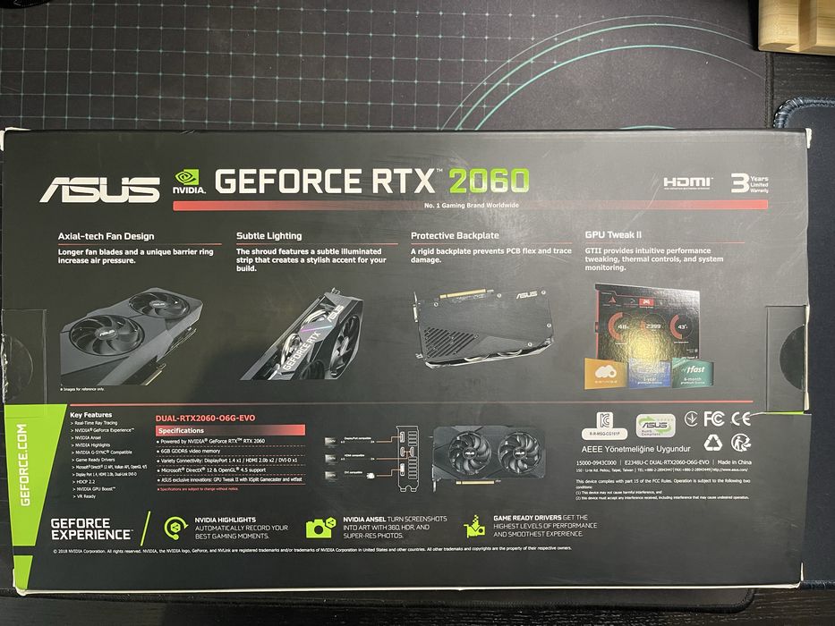 ASUS GeForce RTX 2060 6GB Dual OC – Caixa