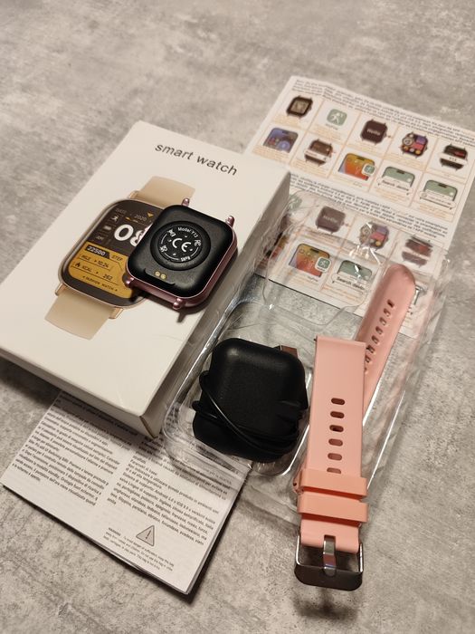 Nowy Smartwatch Różówy, rozmowy, kalkulator, krokomierz, budzik, itd