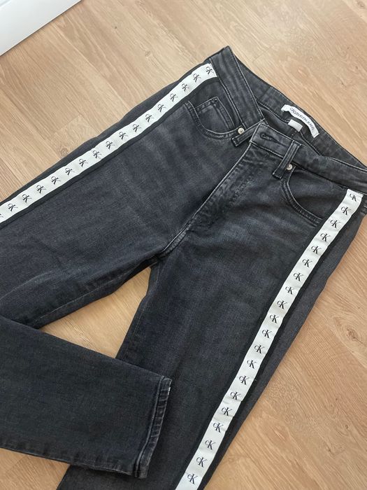 Spodnie calvin Klein czarne premium skinny jeans