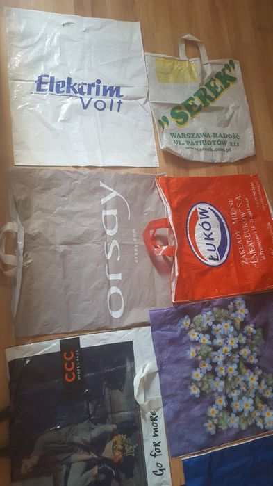 Foliowe plastikowe torby reklamowe - 17 szt.