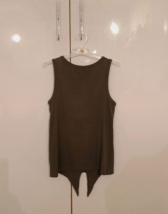 bluzka bez rękawa khaki