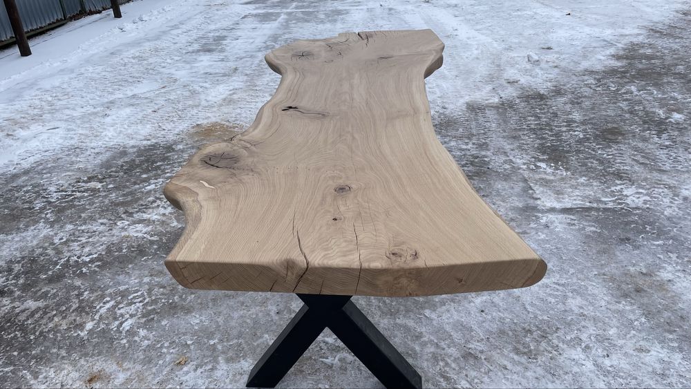 Stół dębowy, monolit 275x82/65/103