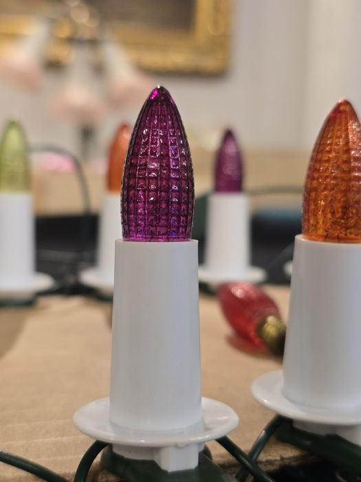 Lampki choinkowe prl świece retro światełka na choinkę vintage