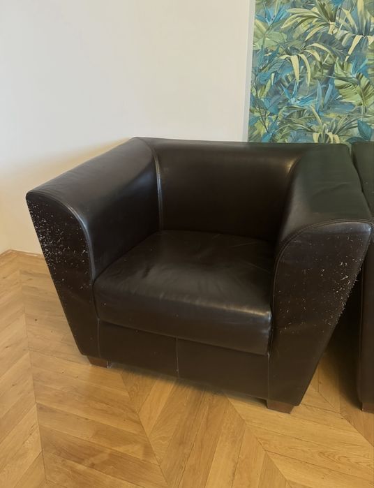 Sofa i 2 fotele ekoskóra