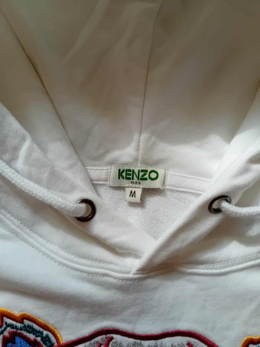 Kenzo Tiger Bluza z kapturem, biały kolor, rozmiar S/M