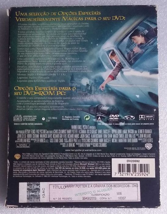 DVD - Harry Potter e a Câmara dos Segredos 2 dvd