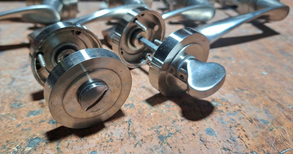 Klamka do drzwi wewnętrznych nikiel zestaw 4szt