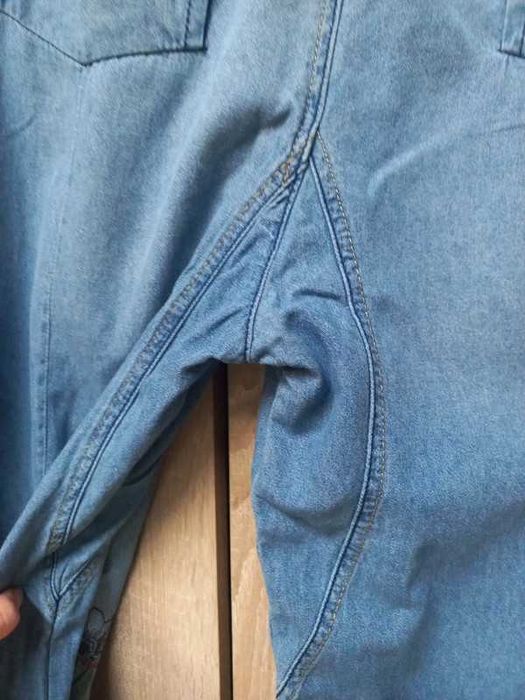 Spodnie obniżony krok hafty cienki jeans r. XS-S