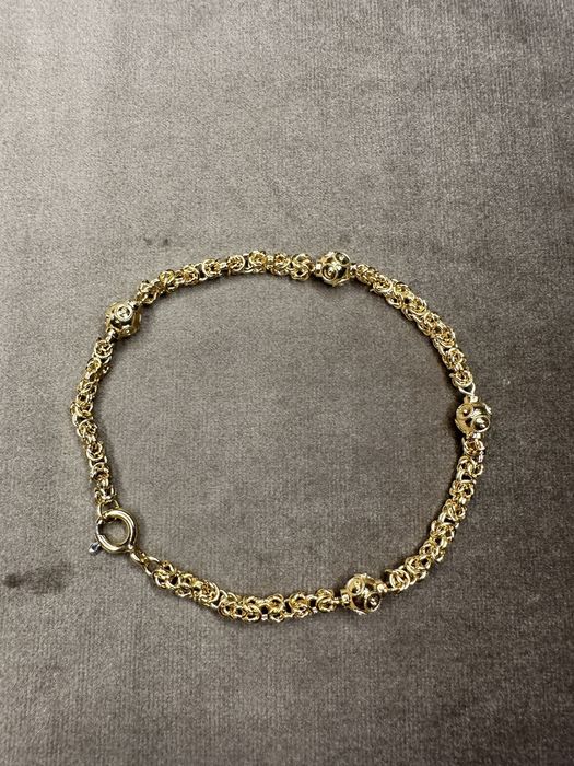 Pulseira com contas de Viana em prata dourada