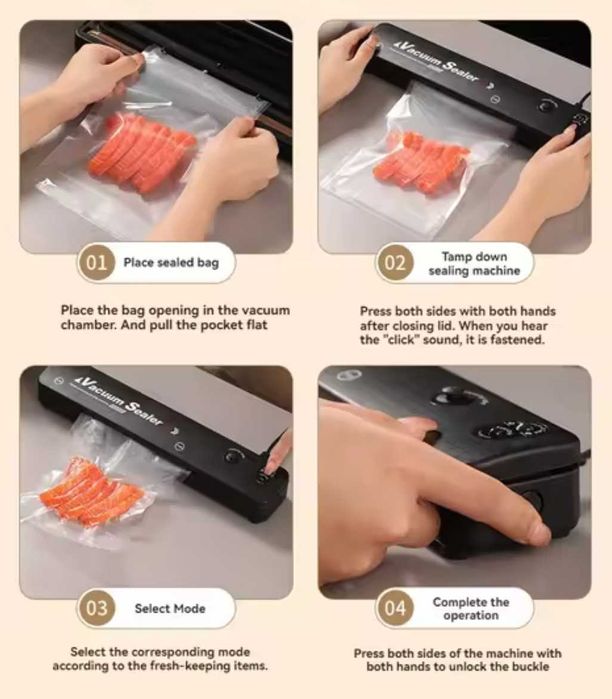 Вакуумный упаковщик 2в1 для еды + пакеты | Мощный вакууматор для дома