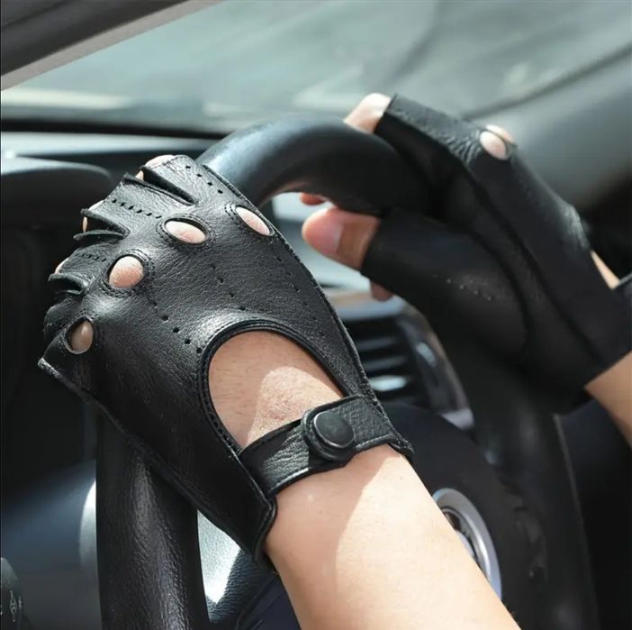 Перчатки (рукавички) для водіння авто шкіряні.
