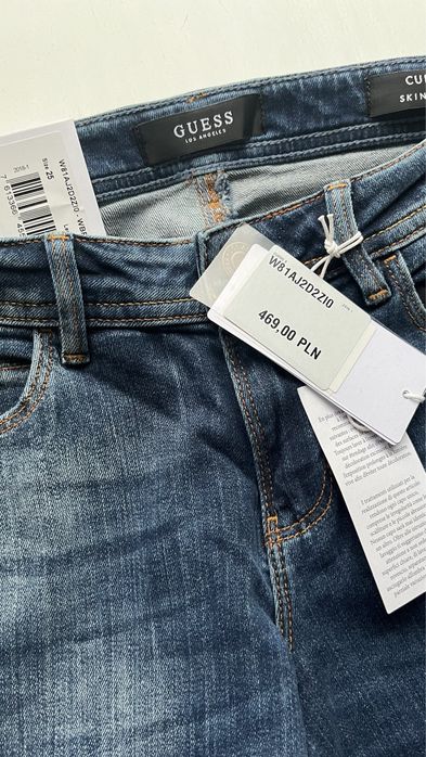 Guess niebieskie jeansy z dziurami W81AJ2D2ZI0 25 L30
