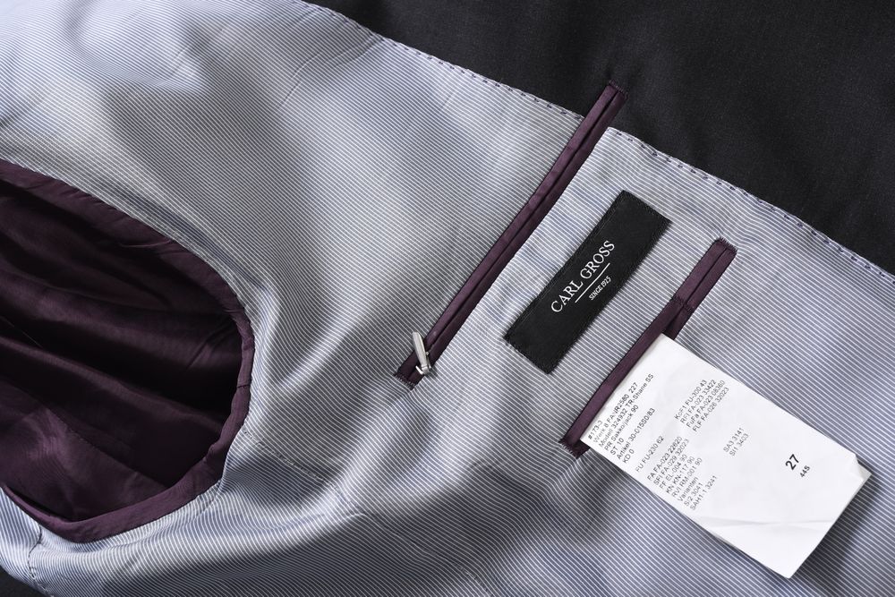 CARL GROSS grafitowy garnitur męski 44% wełna strecz Regular Fit r. 54