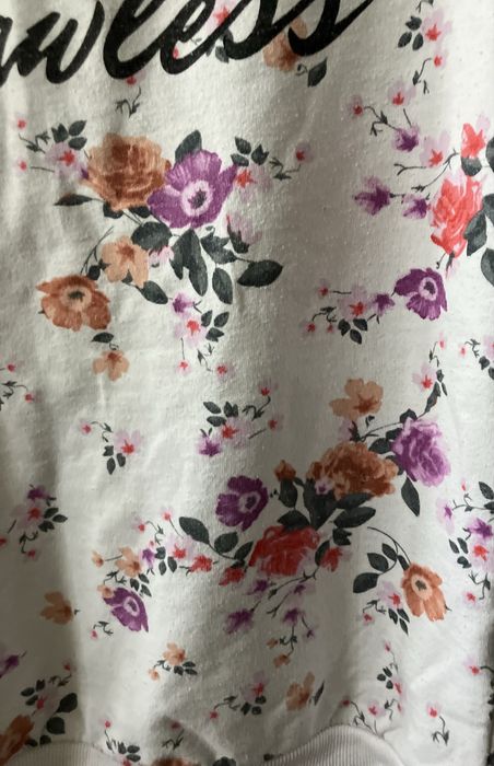 Stylowa, modna, biała bluza w kwiaty M/38, Terranova bawełna/poliester