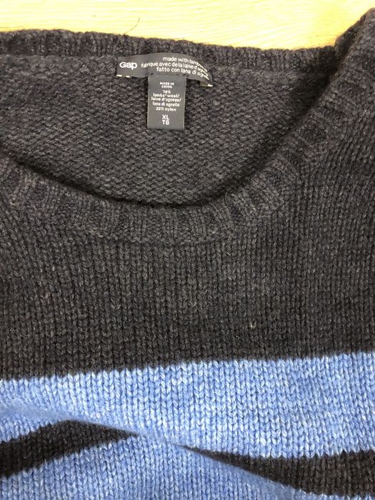 Gap roz. XL męski granatowy sweter wełniny