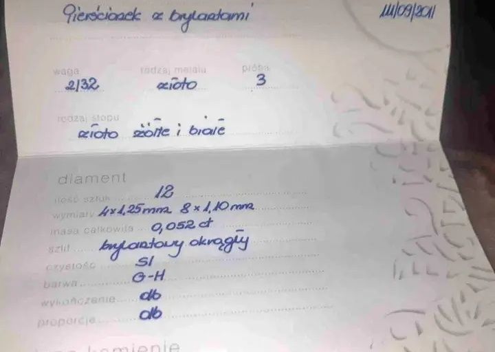 Okazja Pierścionek Zareczynowy