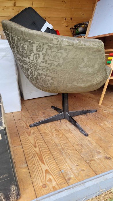2 fotele muszelki vintage obrotowe design