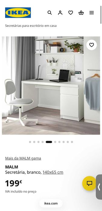 Secretária IKEA Malm cor Preto - ótimo estado - negociável