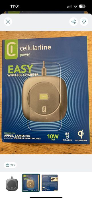 Carregador Wireless CELLULARLINE Easy charger - Novo
