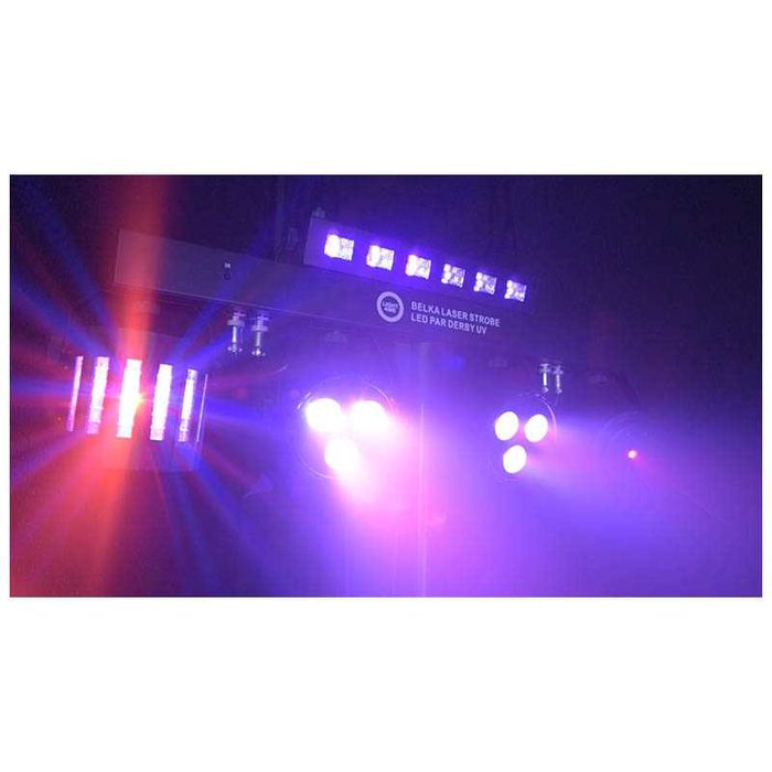 LIGHT4ME belka Laser Stroboskop LED PAR DERBY UV IR efekt dyskotekowy