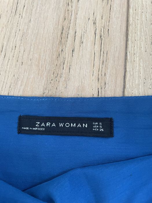 Zara niebieska chabrowa spódnica bombka przed kolano rozmiar S