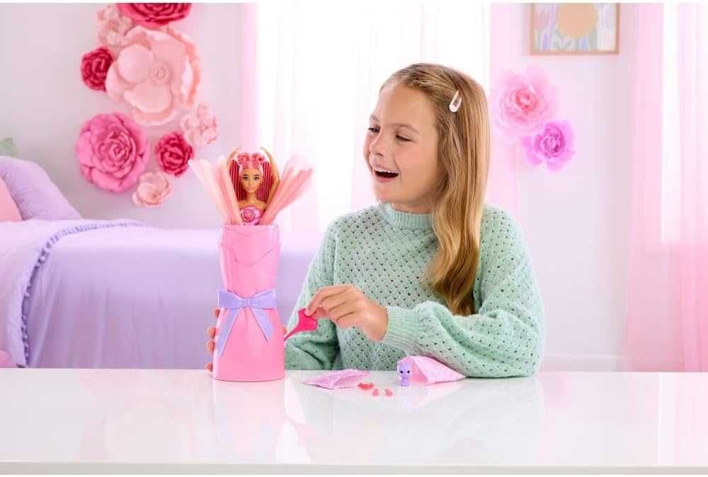 Барби Красная роза Barbie Petal Pop Rose Dress JMF59 Барбі Червона троянда