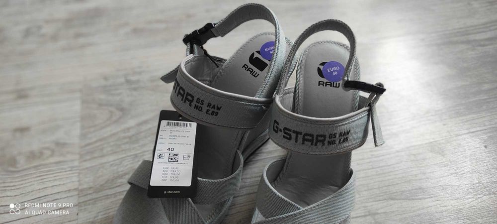 G-STAR RAW Nowe Sandały na koturnie Metki 40