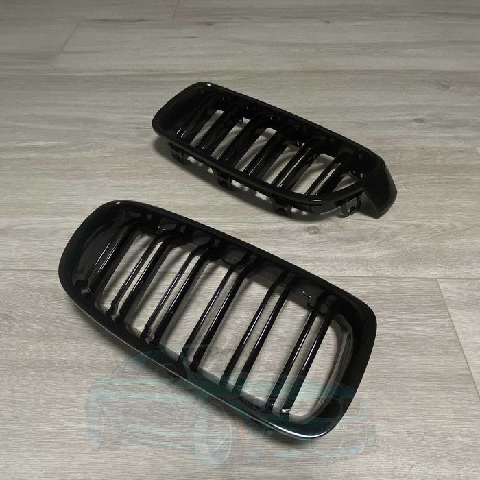 Решетка радиатора двойная BMW f30 f31 цвет черный (комплект)