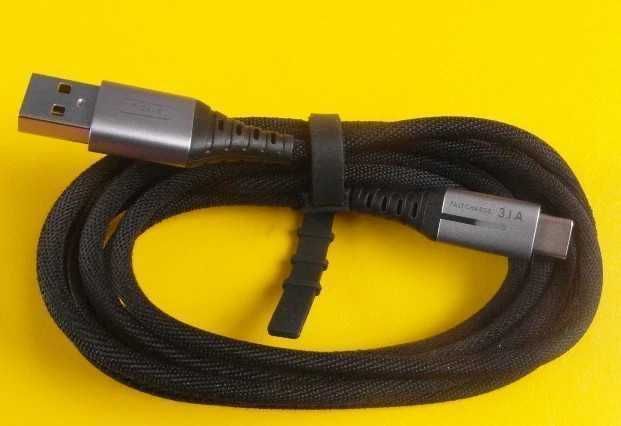 Kabel USB C szybkie ładowanie 3.1A 1m 100cm INIU  wzmacniany dioda LED
