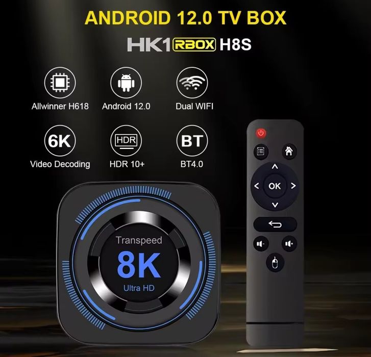 TV Box Allwinner H618 Android 12 WiFi podwójne 8K 4K BT