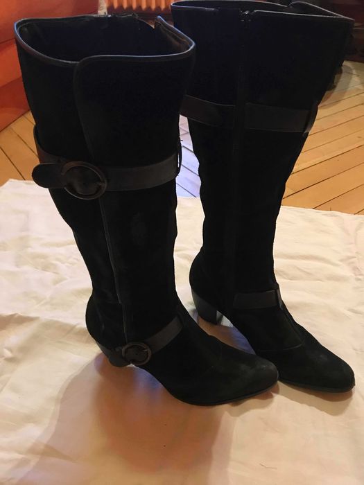 Kozaki długie czarne na obcasie KOWBOJKI R.41