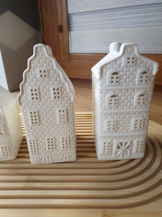 3 domki, kamieniczki świąteczne, ceramiczne. Nowe. Darmowa dostawa