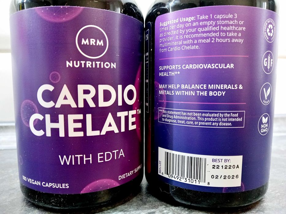 MRM, Cardio Chelate (180 капс.), для сердца, для сосудов, EDTA NAC MSM