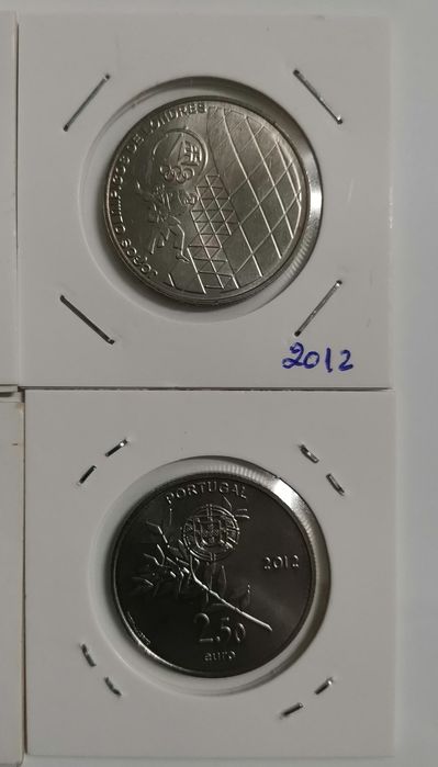 Conjunto das 4 Moedas de 2,5€ - Portugal 2012