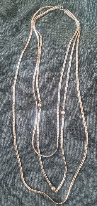 Pozłacany potrójny łańcuszek z kulkami