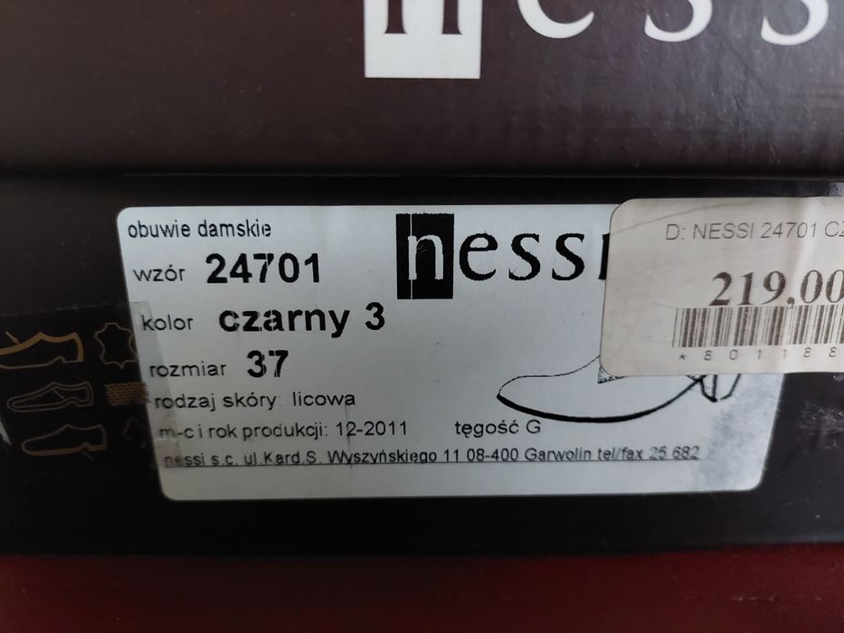 Botki Nessi ze skóry licowej  37
