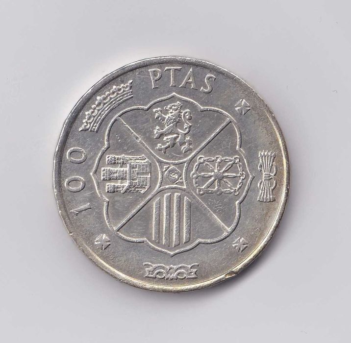 moeda prata 1966 Espanha 100 pesetas
