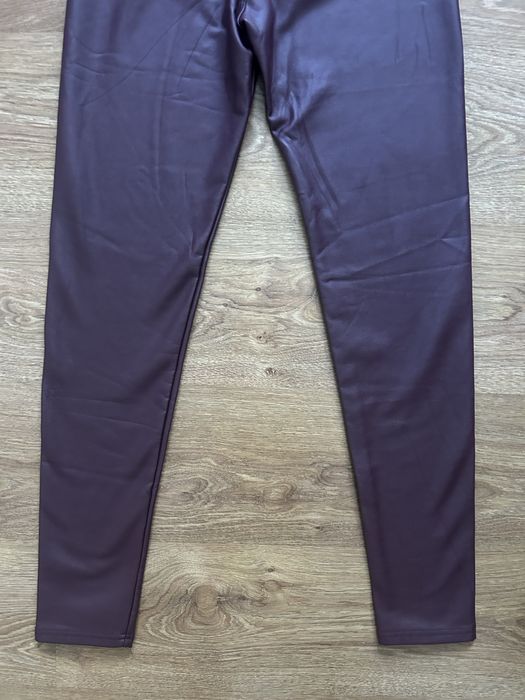 Legginsy Spodnie Skórkowe Bordowe Rozmiar 40 L