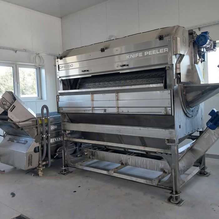 Obieraczka nożowa CPX do ziemniaków warzyw linia do obierania ocieraczka korundowa odkamieniacz stól rolkowy waga pakowarka MACHINES PIÓRO